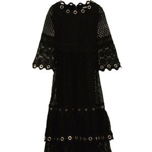 Maje Roso Tiered eyelet-embellished lace dress